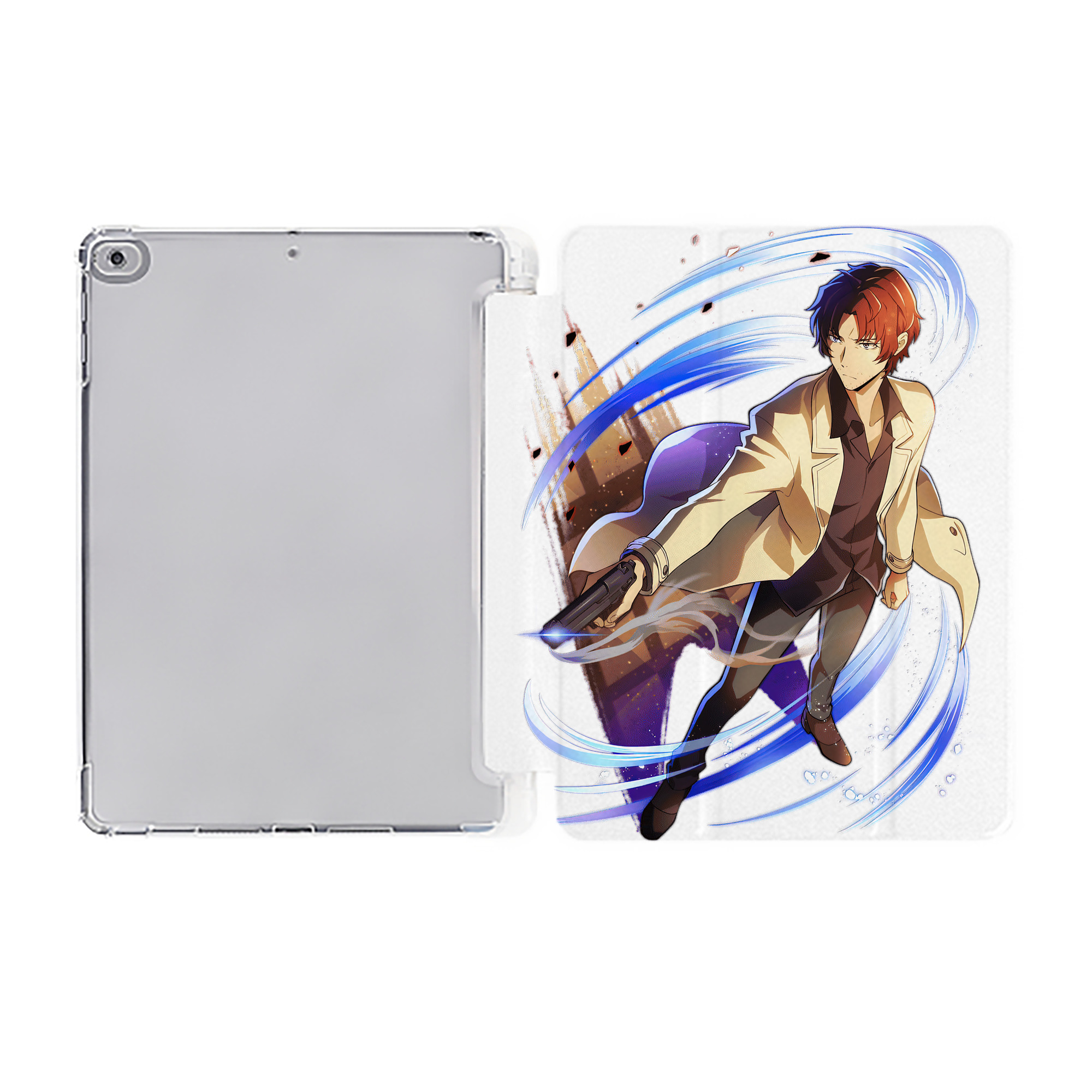（画像用） 文豪ストレイドッグス Bungo Stray Dogs IPad ケース ペン収納付き 三つ折りスタンド PUレザー×シリコン 対応機種9.5/10.5/10.9インチ